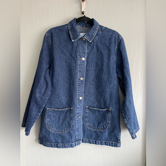 French Dressing Jeanswear Jackets & Blazers - Vintage French Dressing Jeanswear Blue Denim Chore Jacket Women’s Size 12